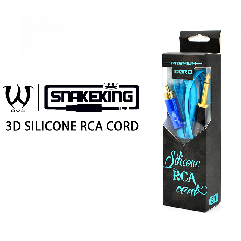 SNAKE KING 2.4m Silicone Tattoo RCA Cord Blue